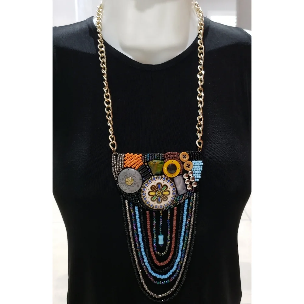 NEW Boho Native American Beaded Necklace